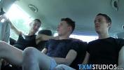 Download video sex new Sexy twinks team tag in the back seat for hardcore threesome Mp4 online