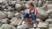 Download video sex Redhead Pissing A sexy European babe pees over rocks while outside high quality