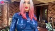 Watch video sex Wearing Royal Blue Latex Catsuit for the first time of free